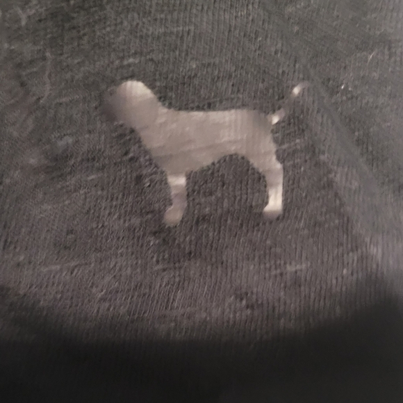 PINK Victoria's Secret Black Monogram Short Sleeve Tee Size Small - Picture 2 of 6